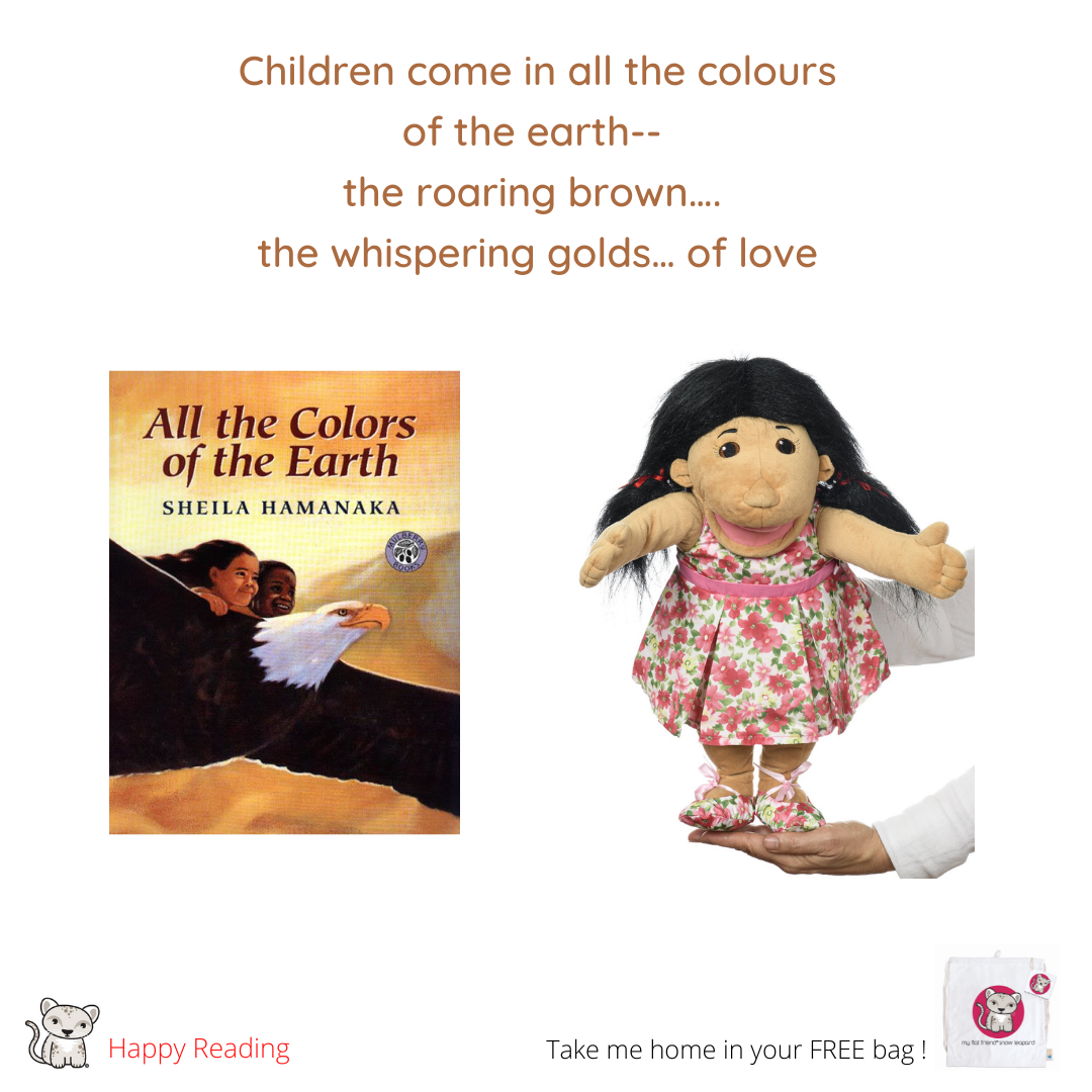 All the Colors of the Earth & Girl Hand Puppet & Free Drawstring Bag