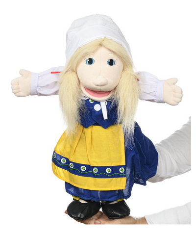 People Hand Puppet Annika in Folk Dress
