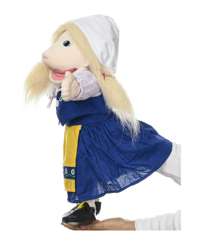 People Hand Puppet Annika in Folk Dress