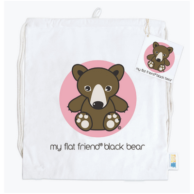 Black Bear Cotton Drawstring Bag