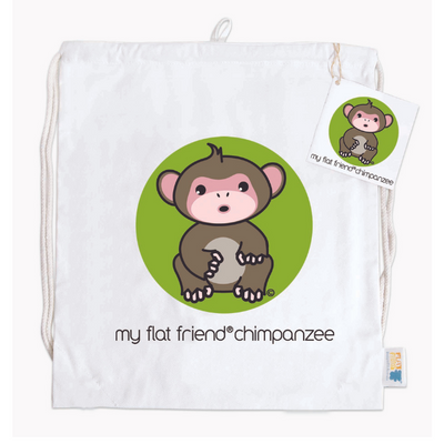 Chimpanzee Cotton Drawstring Bag