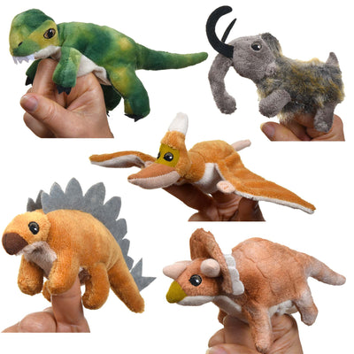 Dinosaur Finger Puppet Set & Free Drawstring Bag
