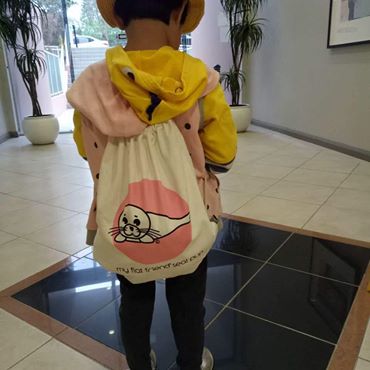 Fairy Penguin Cotton Drawstring Bag