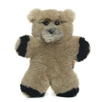 Baby Singlet Organic Cotton & Grizzly Bear lambskin sheepskin soft toy & free cotton carry bag