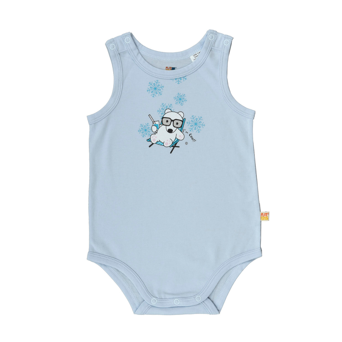 Singlet Baby Jump Suit - Organic Cotton -Polar Bear