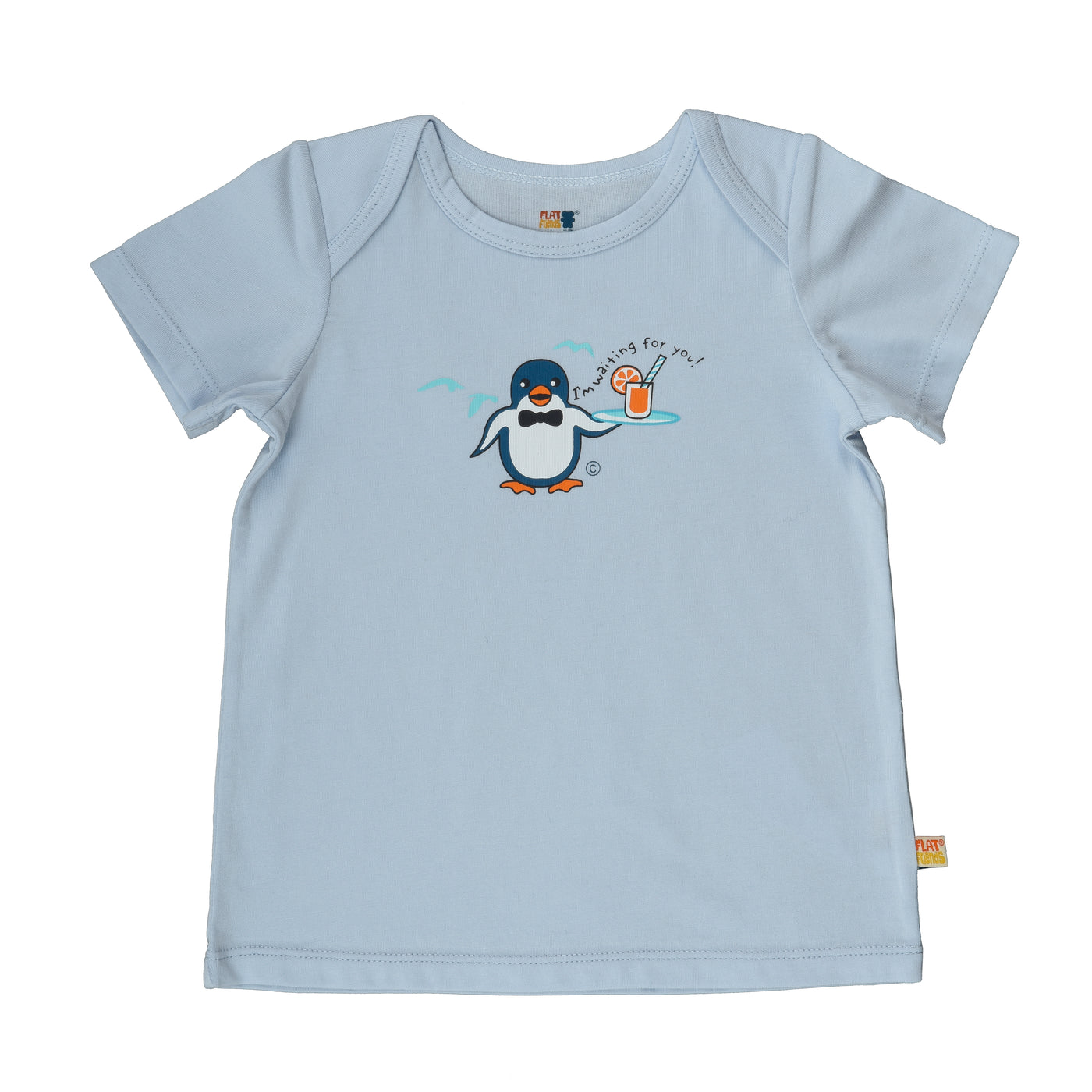 Baby Short Sleeve T-Shirt - Organic Cotton -Penguin
