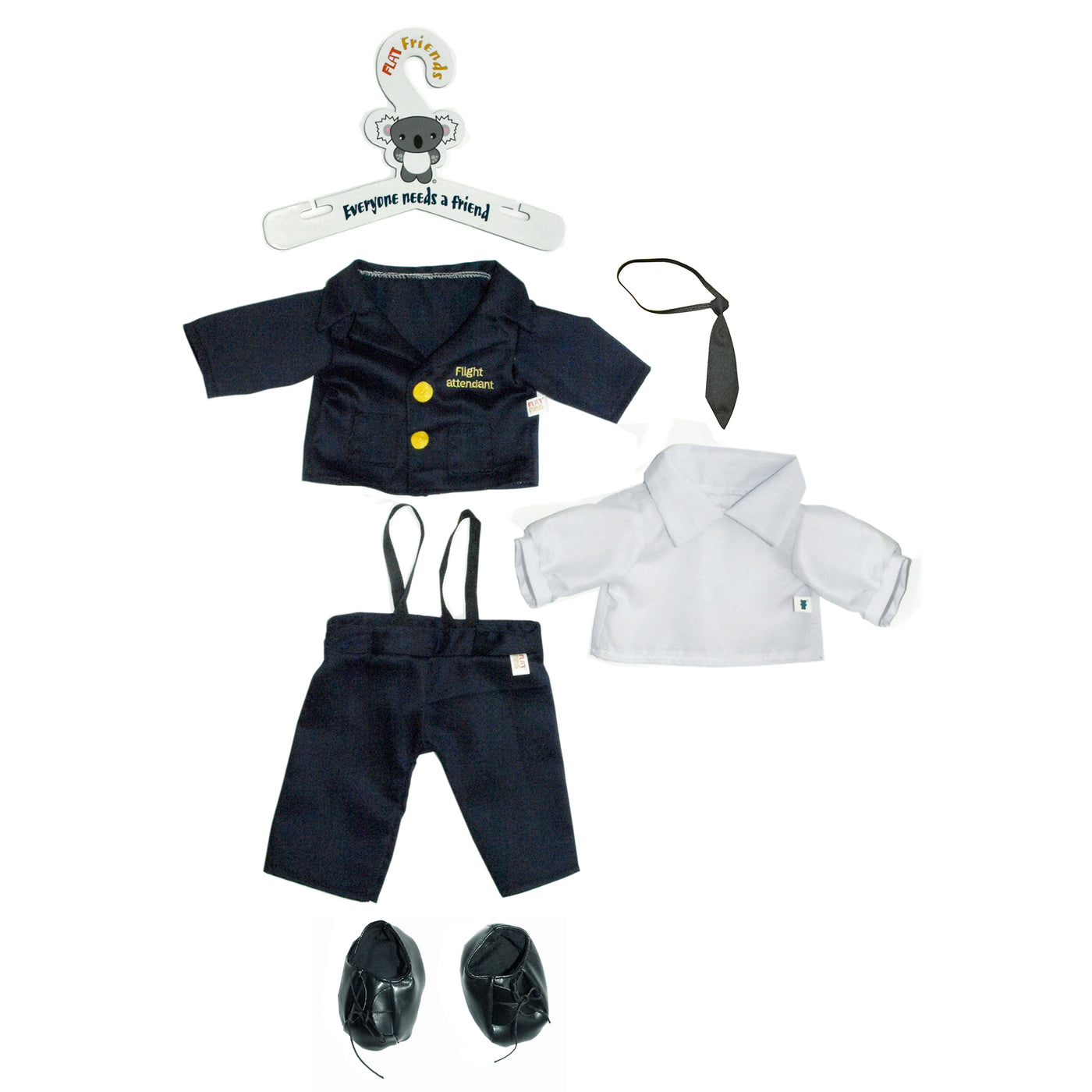 Flight Attendant Uniform, Navy Pants & Jacket, 46cm Hand Puppet