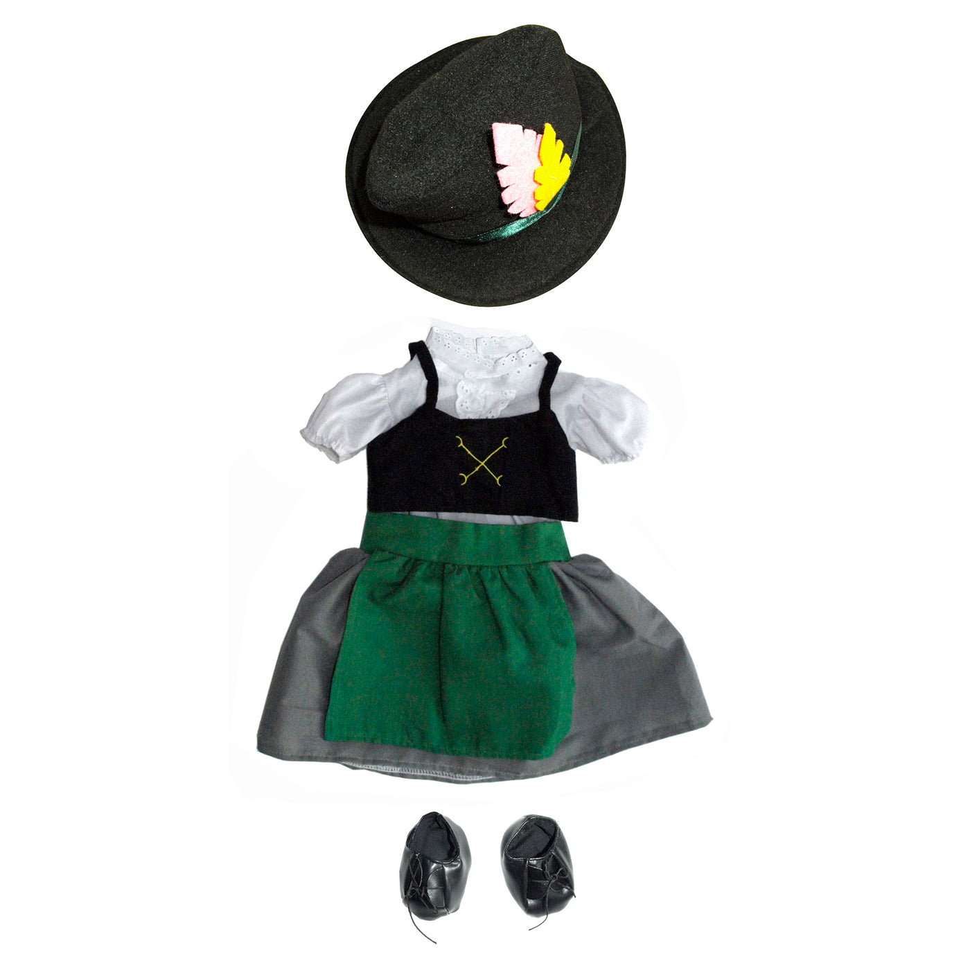 German Dirndl Dress, 46cm Hand Puppet clothes