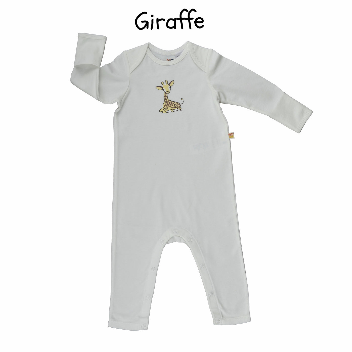 Long Sleeve Jumpsuit-Giraffe-Front-Natural