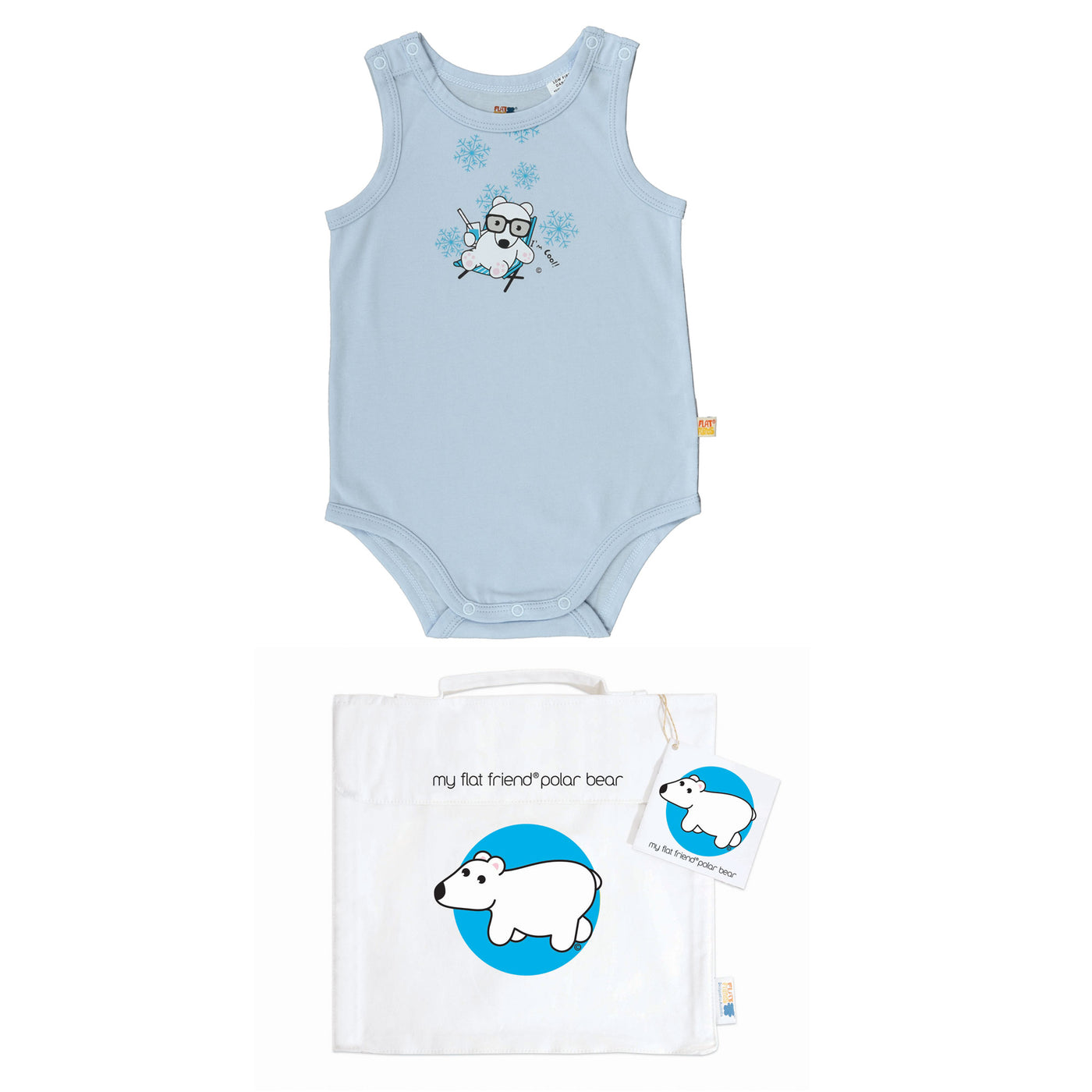 Polar Bear Singlet Baby Jump Suit & Carry bag