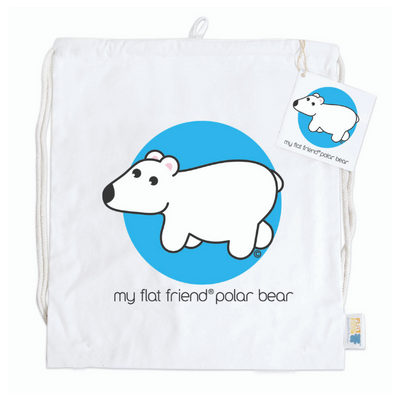 Polar Bear Cotton Drawstring Bag