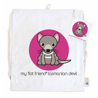 Tasmanian Devil Cotton Drawstring Bag
