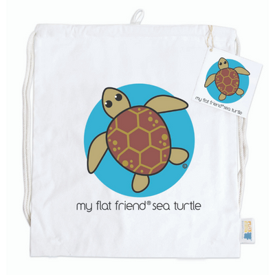 Sea Turtle Cotton Drawstring Bag