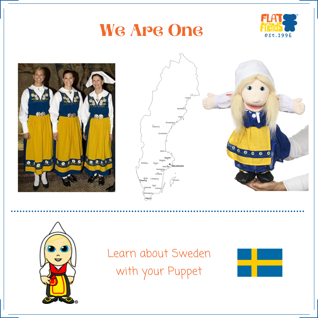 People Hand Puppet Annika in Folk Dress