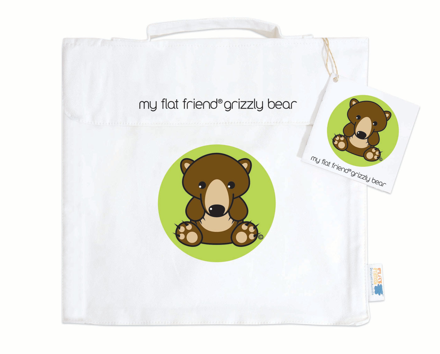 Baby Long Sleeve T-Shirt Organic Cotton & Grizzly Bear lambskin sheepskin soft toy & free cotton carry bag